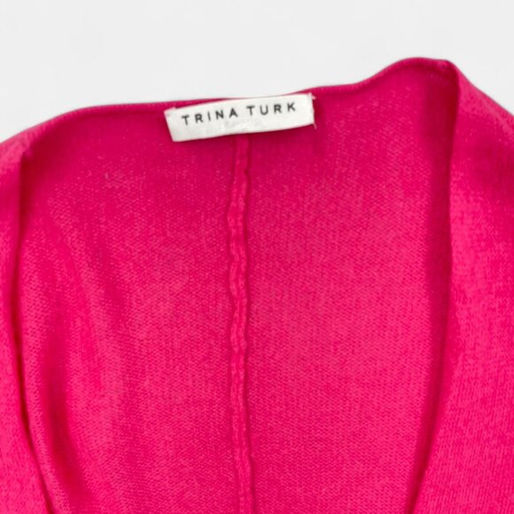 Trina Turk Women's Cashmere Sweater Wrap Sleeves One Size Pink - Picture 3 of 10